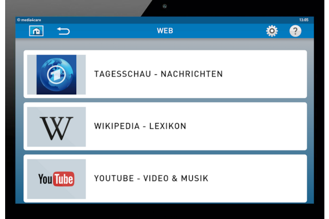 Media4Care Tablet für Senioren | Web-Programme