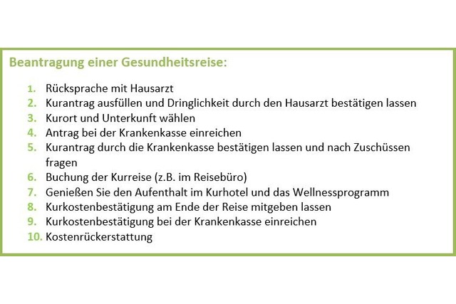 Beantragung einer Gesundheitsreise