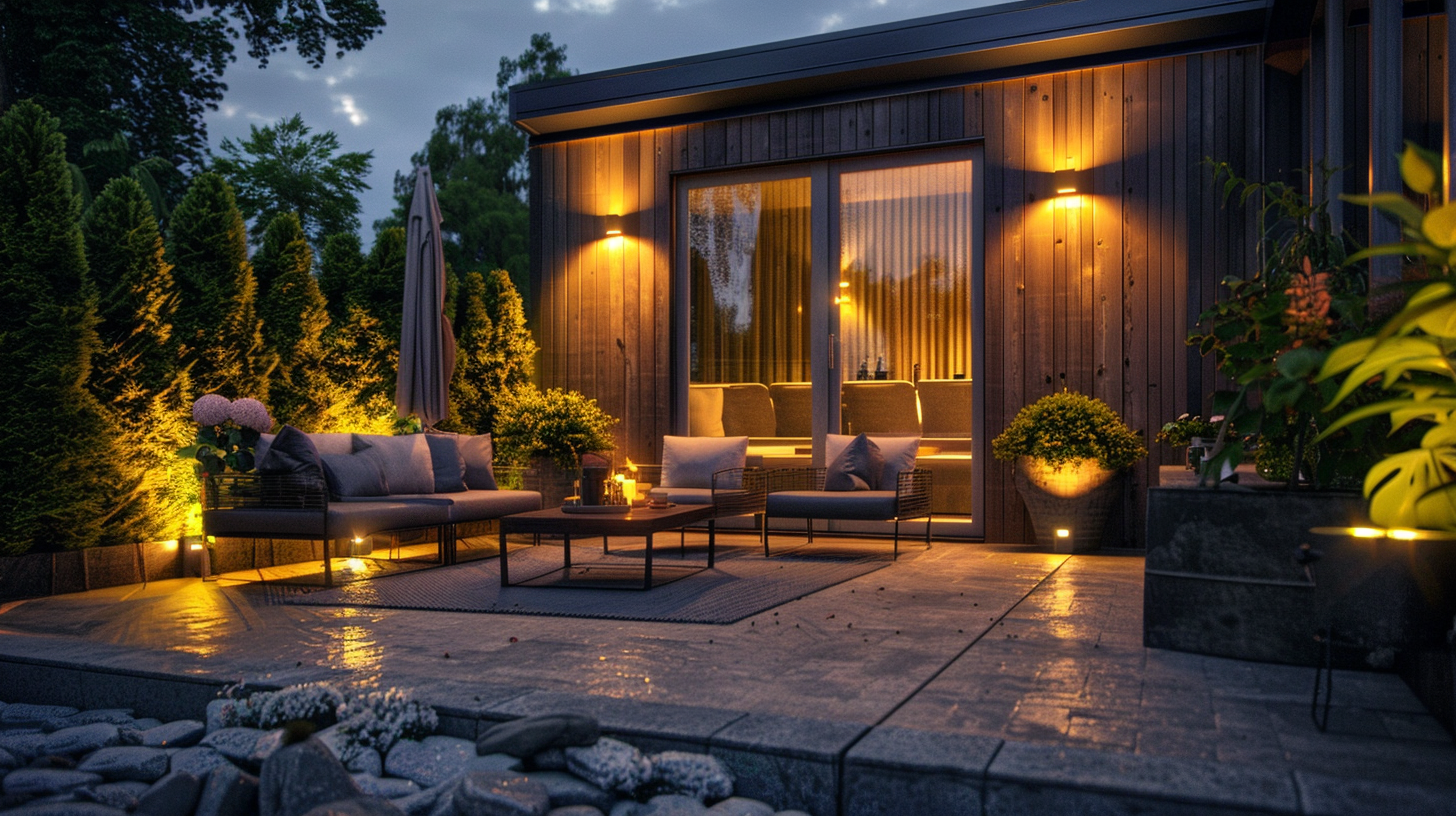 moderne Terrassenbeleuchtung